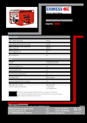 Generatoare de curent pe benzină Endress ESE 606 DHG-GT ISO Duplex