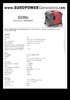 Generatoare de curent pe benzină Europower EU30is