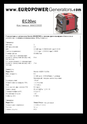 Generatoare de curent pe benzină Europower EU30is