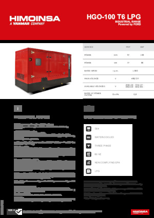 Generatoare de curent pe benzină HIMOINSA HGO-100 T6 LPG