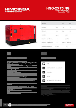 Generatoare de curent pe benzină HIMOINSA HGO-25 T5 NG