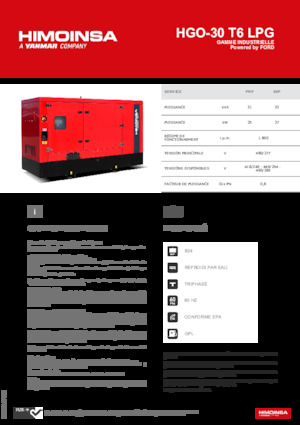 Generatoare de curent pe benzină HIMOINSA HGO-30 T6 LPG