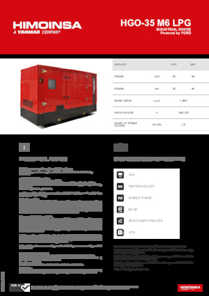 Generatoare de curent pe benzină HIMOINSA HGO-35 M6 LPG