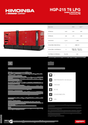 Generatoare de curent pe benzină HIMOINSA HGP-215 T6 LPG
