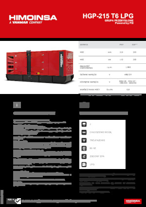 Generatoare de curent pe benzină HIMOINSA HGP-215 T6 LPG