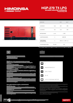 Generatoare de curent pe benzină HIMOINSA HGP-270 T5 LPG