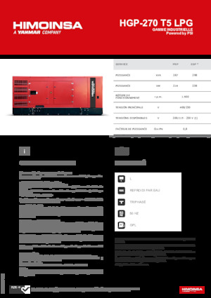 Generatoare de curent pe benzină HIMOINSA HGP-270 T5 LPG
