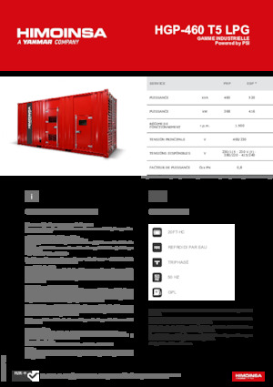 Generatoare de curent pe benzină HIMOINSA HGP-460 T5 LPG