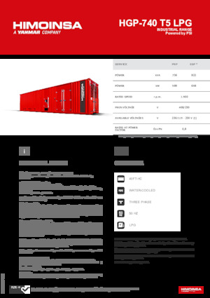 Generatoare de curent pe benzină HIMOINSA HGP-740 T5 LPG