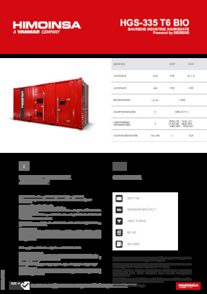 Generatoare de curent pe benzină HIMOINSA HGS-335 T6 BIO