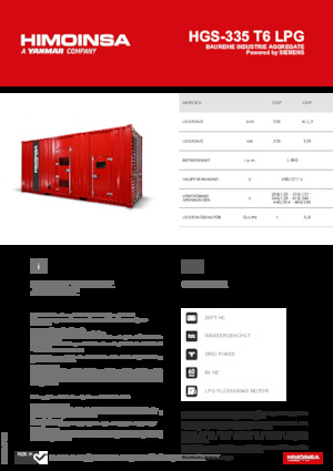 Generatoare de curent pe benzină HIMOINSA HGS-335 T6 LPG