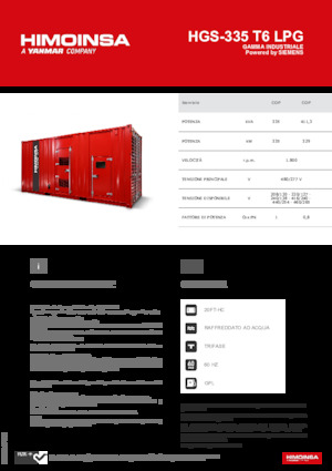Generatoare de curent pe benzină HIMOINSA HGS-335 T6 LPG