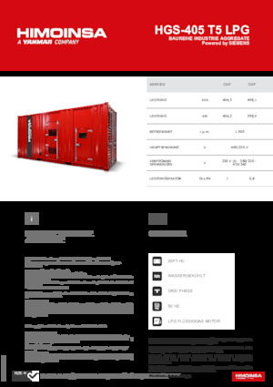 Generatoare de curent pe benzină HIMOINSA HGS-405 T5 LPG