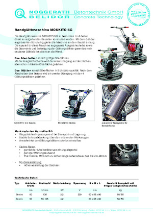 Șlefuitoare de beton Belidor-Noggerath Moskito SG