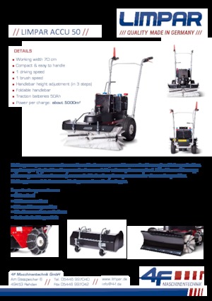 Măturători stradale controlate manual Limpar Accu 50