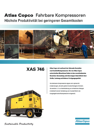 Compresoare de aer portabile - diesel, electrice, pe benzină Atlas Copco XAS 746 CD