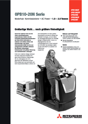 Order pickers (preparatoare de comenzi) Mitsubishi OPB 10 NSPF