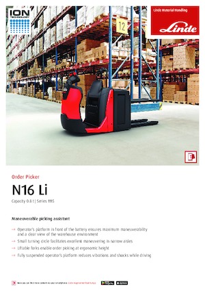 Order pickers (preparatoare de comenzi) Linde N16Li
