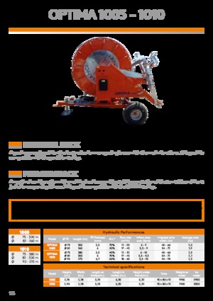Tambururi pentru înfășurat furtunul IRRIFRANCE Optima 1010 90/270