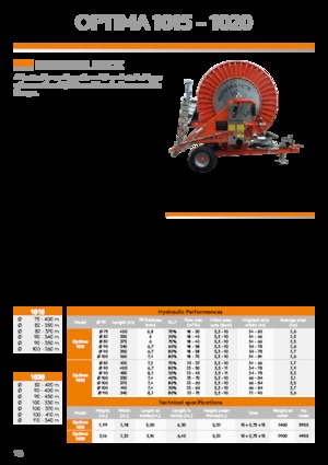 Tambururi pentru înfășurat furtunul IRRIFRANCE Optima 1020 110/340