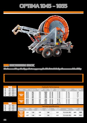 Tambururi pentru înfășurat furtunul IRRIFRANCE Optima 1055 Boggie 125/600