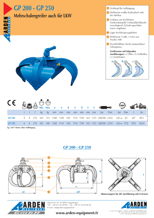 Graifăre hidraulice Arden GP 200