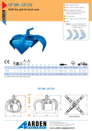 Graifăre hidraulice Arden GP 200