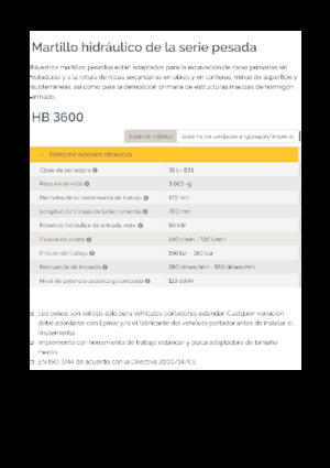 Ciocane hidraulice Epiroc HB 3600