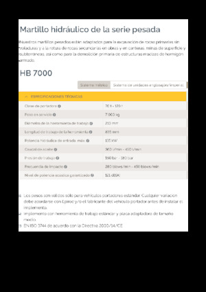 Ciocane hidraulice Epiroc HB 7000