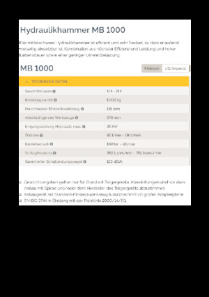 Ciocane hidraulice Epiroc MB 1000