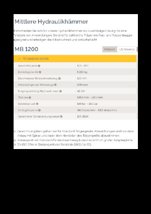 Ciocane hidraulice Epiroc MB 1200