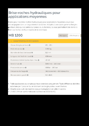 Ciocane hidraulice Epiroc MB 1200