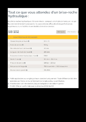 Ciocane hidraulice Epiroc SB 102