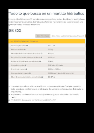 Ciocane hidraulice Epiroc SB 302