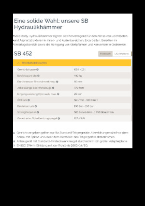 Ciocane hidraulice Epiroc SB 452