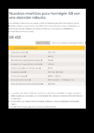 Ciocane hidraulice Epiroc SB 452