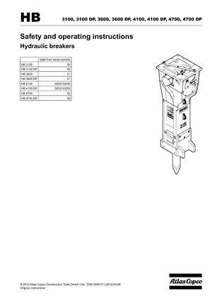 Ciocane hidraulice Atlas Copco HB 3100