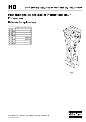 Ciocane hidraulice Atlas Copco HB 3100
