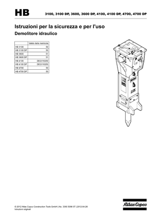 Ciocane hidraulice Atlas Copco HB 3100