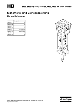 Ciocane hidraulice Atlas Copco HB 3100