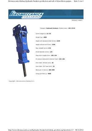 Ciocane hidraulice Idromeccanica IMI 170 M
