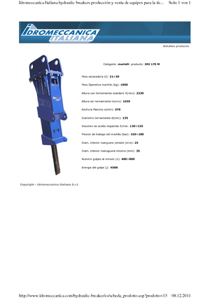 Ciocane hidraulice Idromeccanica IMI 170 M