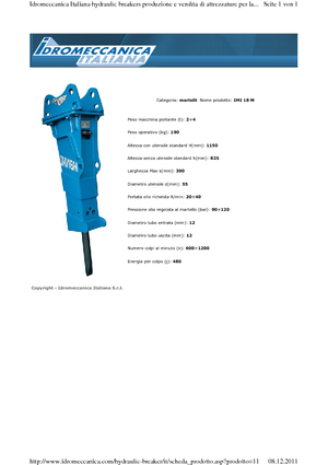 Ciocane hidraulice Idromeccanica IMI 18 M