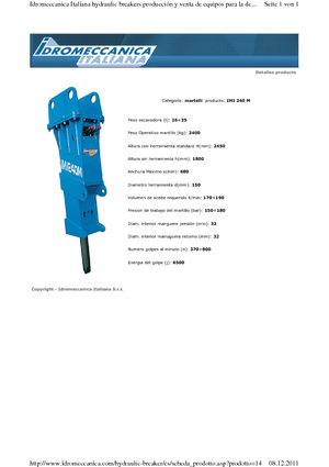 Ciocane hidraulice Idromeccanica IMI 240 M