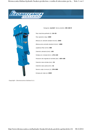 Ciocane hidraulice Idromeccanica IMI 240 M