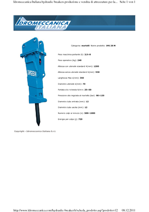Ciocane hidraulice Idromeccanica IMI 26 M