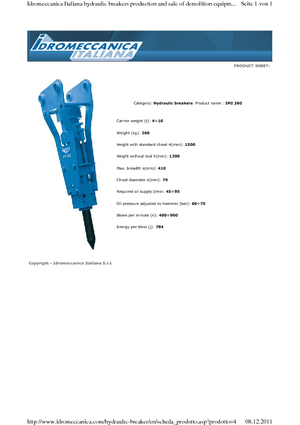 Ciocane hidraulice Idromeccanica IMI 260