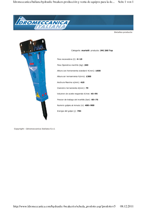 Ciocane hidraulice Idromeccanica IMI 260 Top