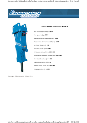 Ciocane hidraulice Idromeccanica IMI 290 M