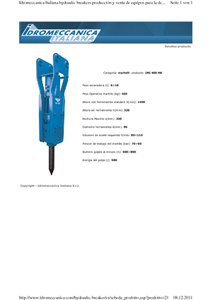 Ciocane hidraulice Idromeccanica IMI 400
